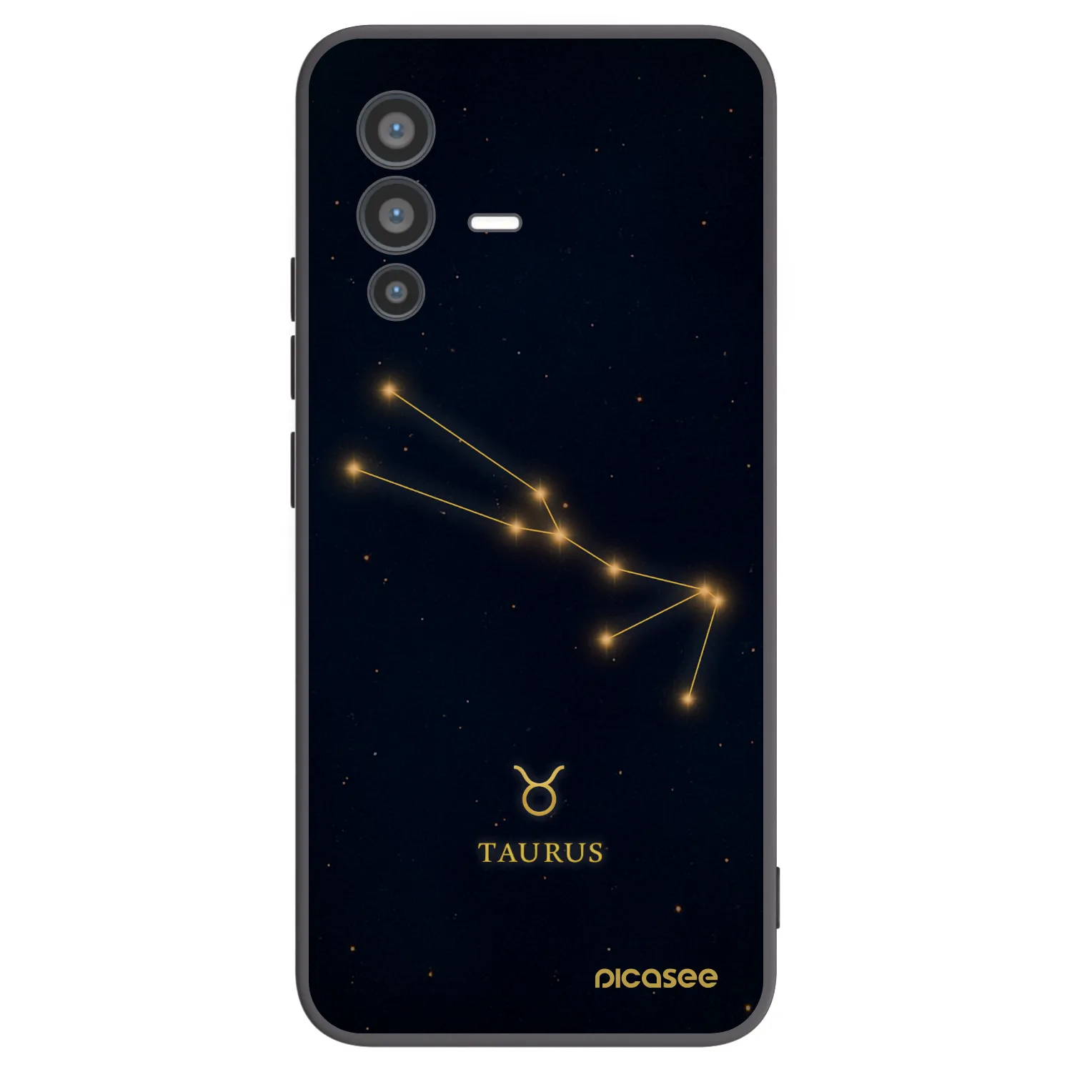 Picasee silikonowe czarne etui na Vivo V23 5G - TAURUS