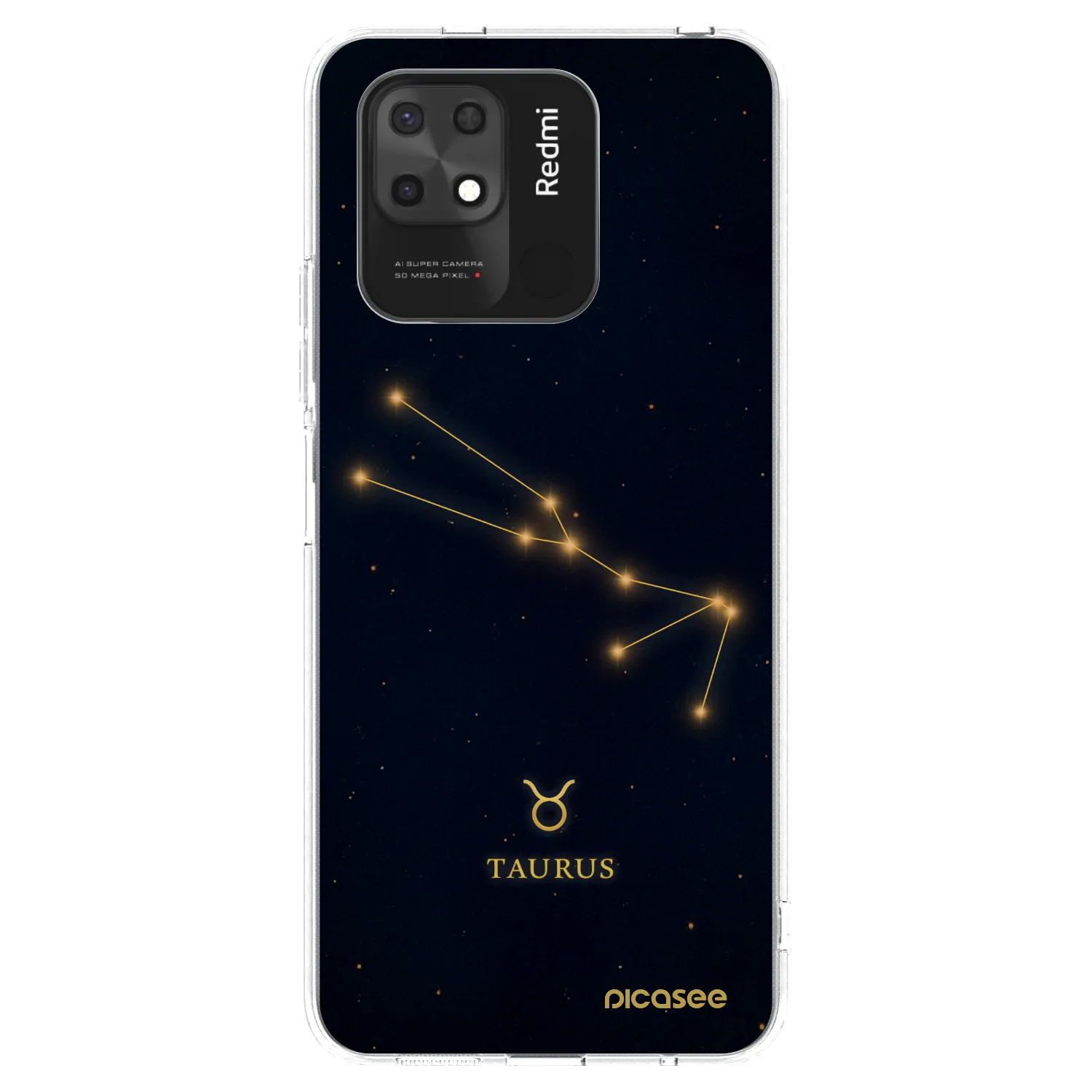 Picasee silikonowe przeźroczyste etui na Xiaomi Redmi 10C - TAURUS