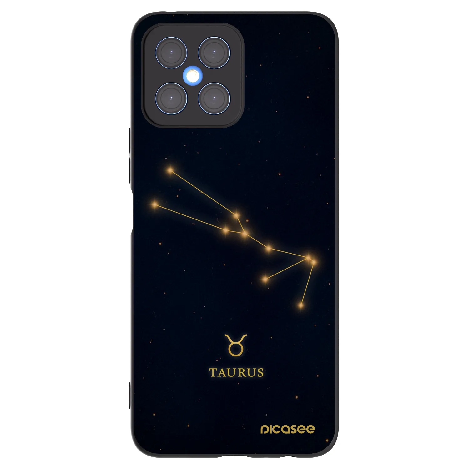 Picasee silikonowe czarne etui na Honor X8 4G - TAURUS