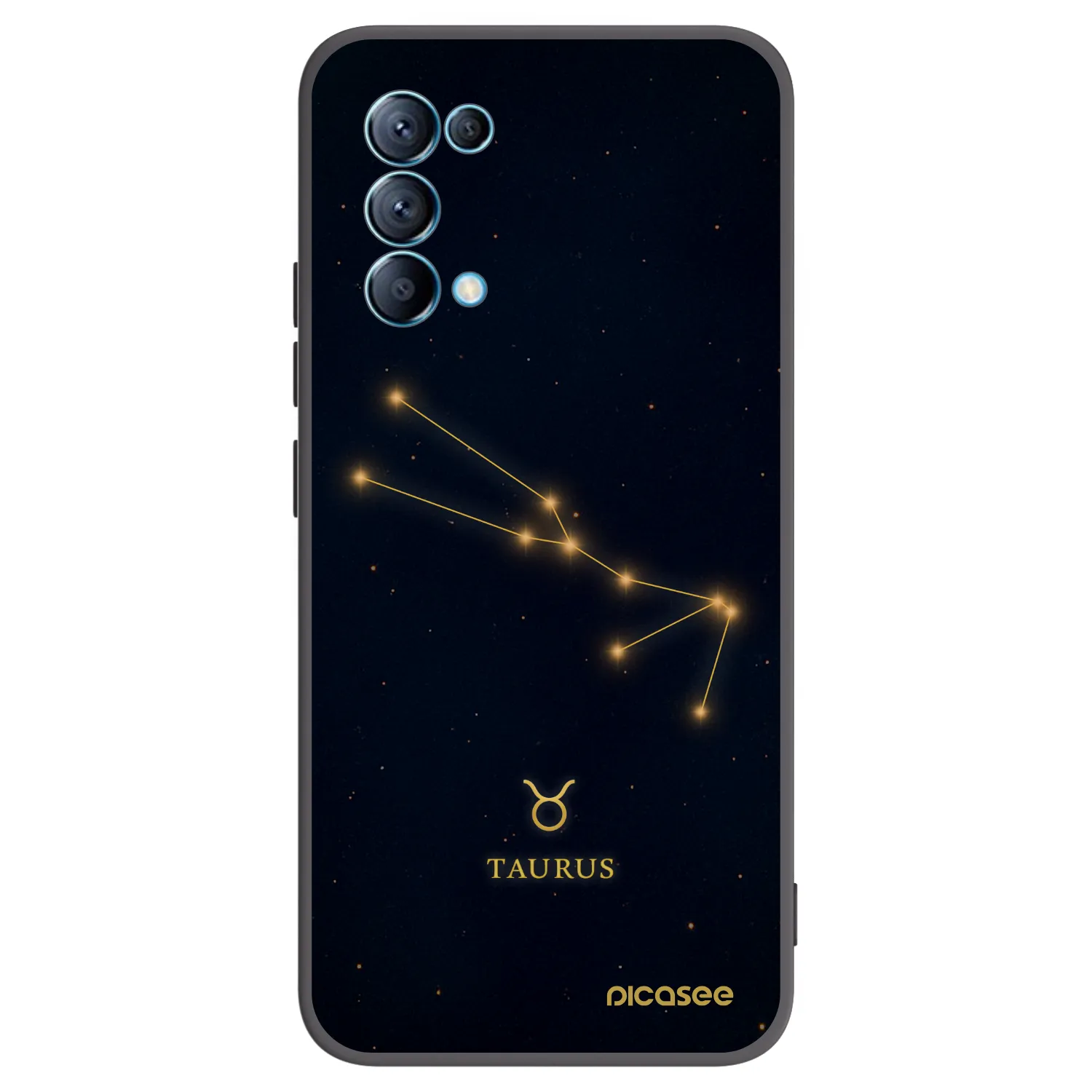 Picasee silikonowe czarne etui na OPPO A16s - TAURUS