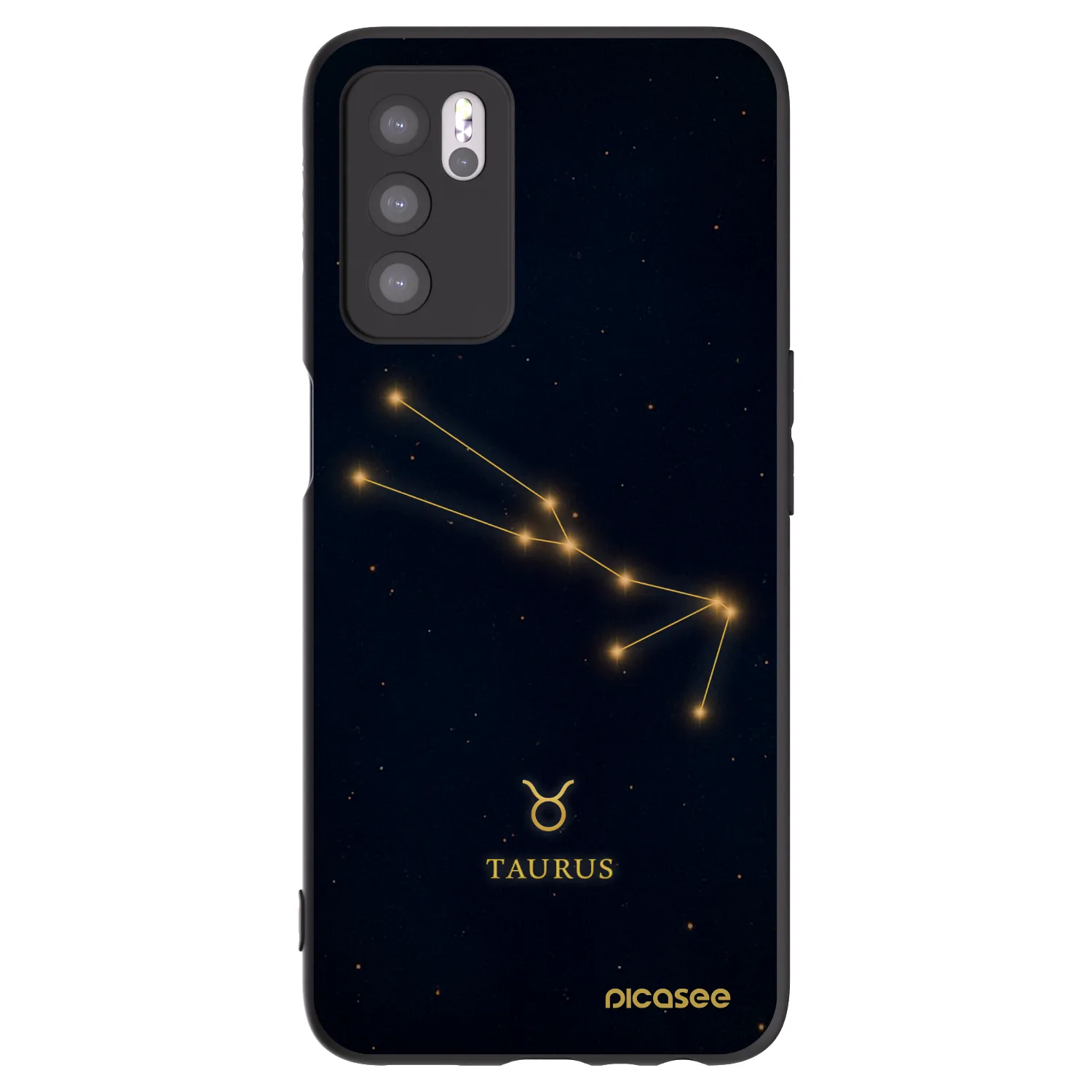 Picasee silikonowe czarne etui na OPPO A16s - TAURUS