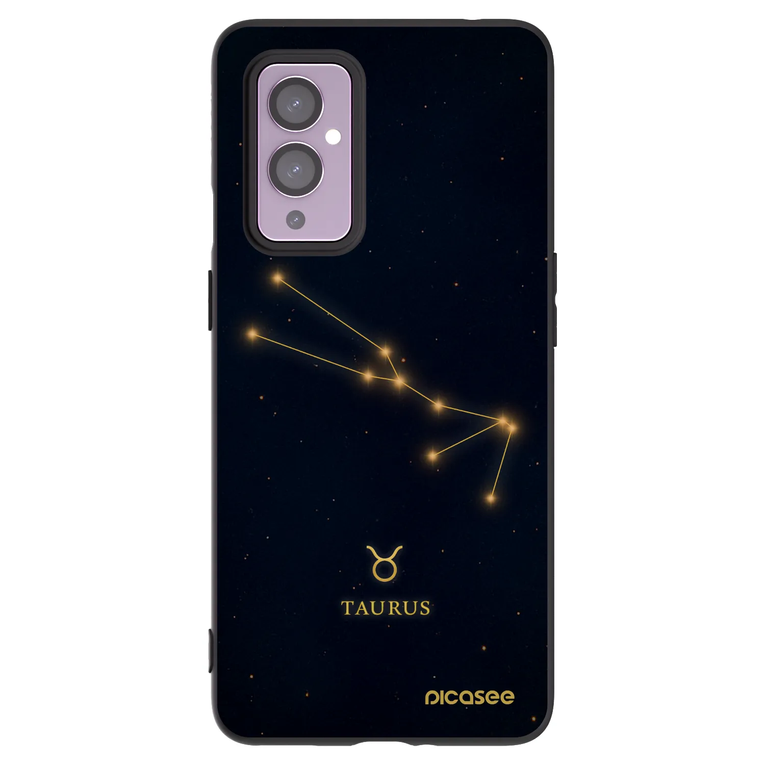 Picasee silikonowe czarne etui na OnePlus 9 - TAURUS