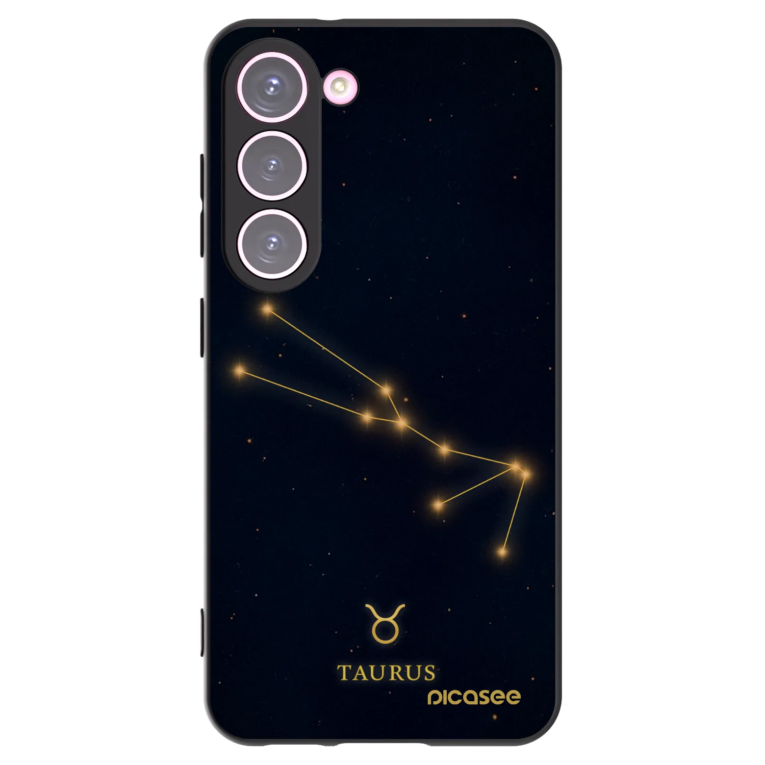 Picasee silikonowe czarne etui na Samsung Galaxy S23 5G - TAURUS