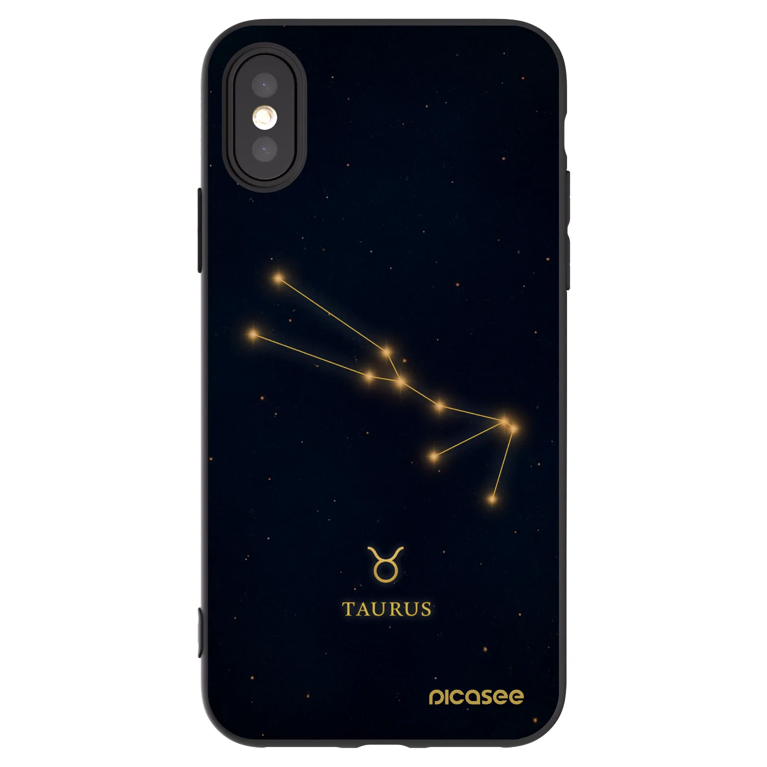 Picasee silikonowe czarne etui na Apple iPhone X/XS - TAURUS