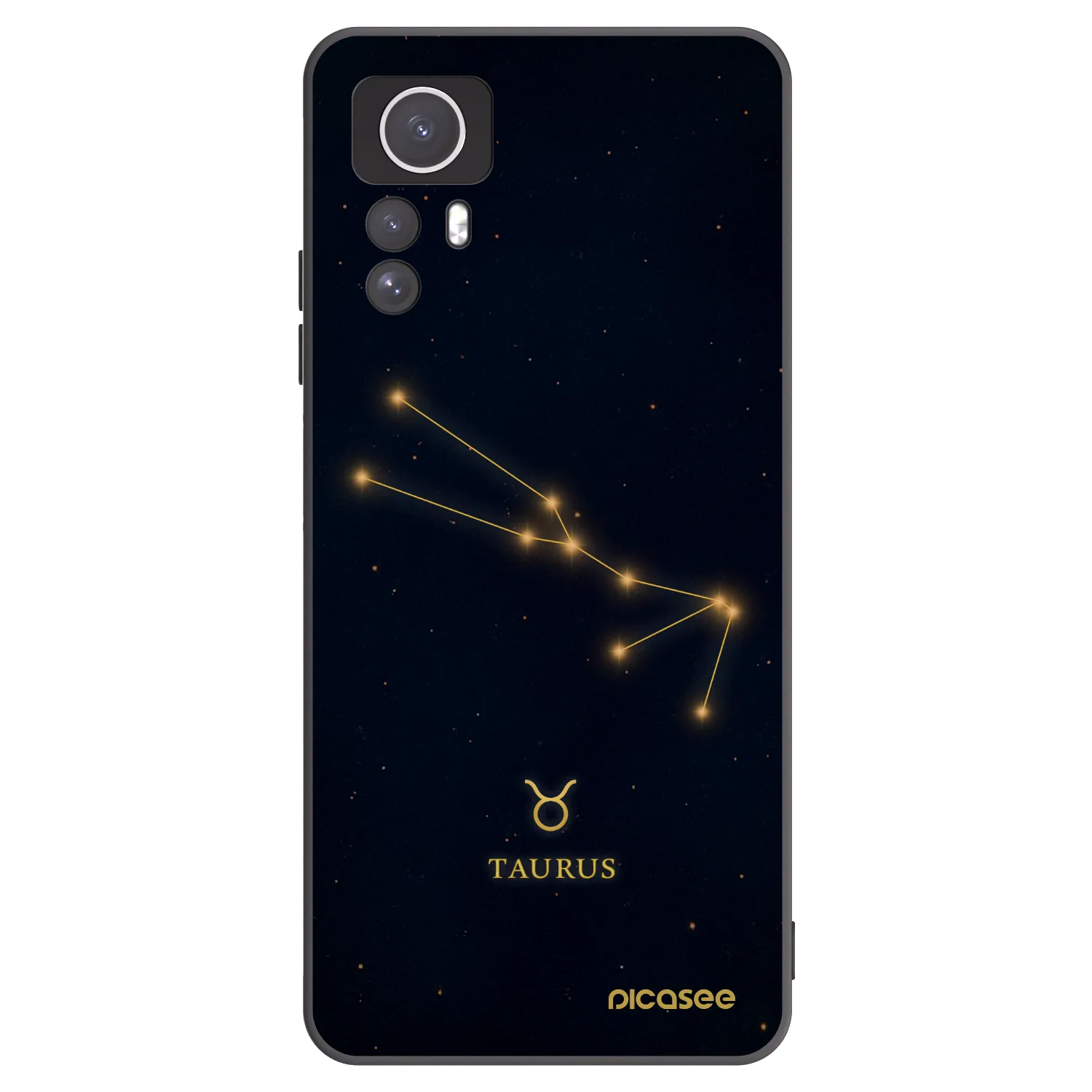 Picasee silikonowe czarne etui na Xiaomi Redmi Note 12S - TAURUS