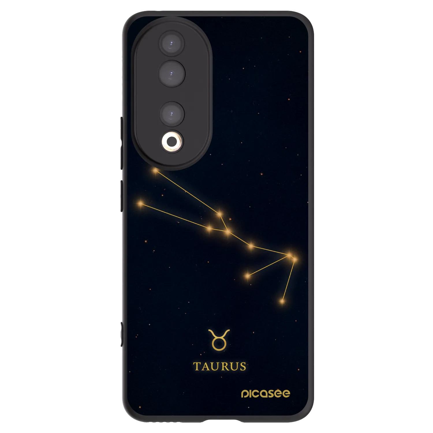 Picasee silikonowe czarne etui na Honor 90 5G - TAURUS