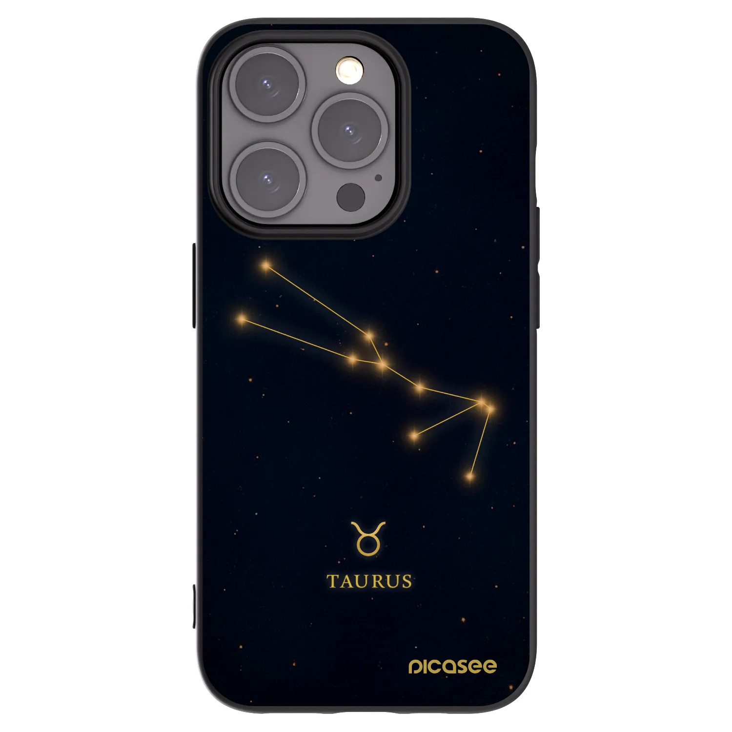 Picasee silikonowe czarne etui na Apple iPhone 15 Pro - TAURUS