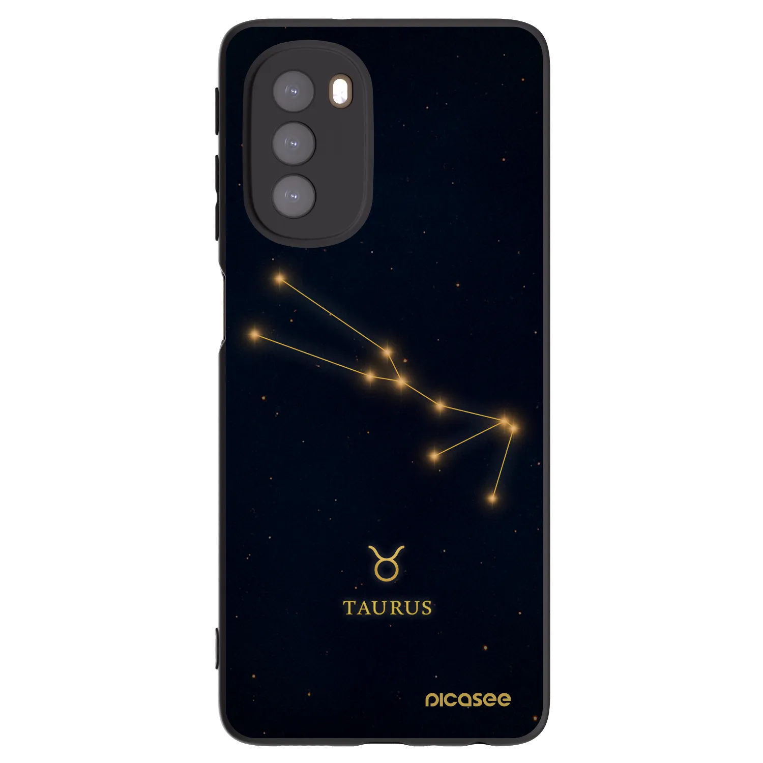 Picasee silikonowe czarne etui na Motorola Moto G51 - TAURUS