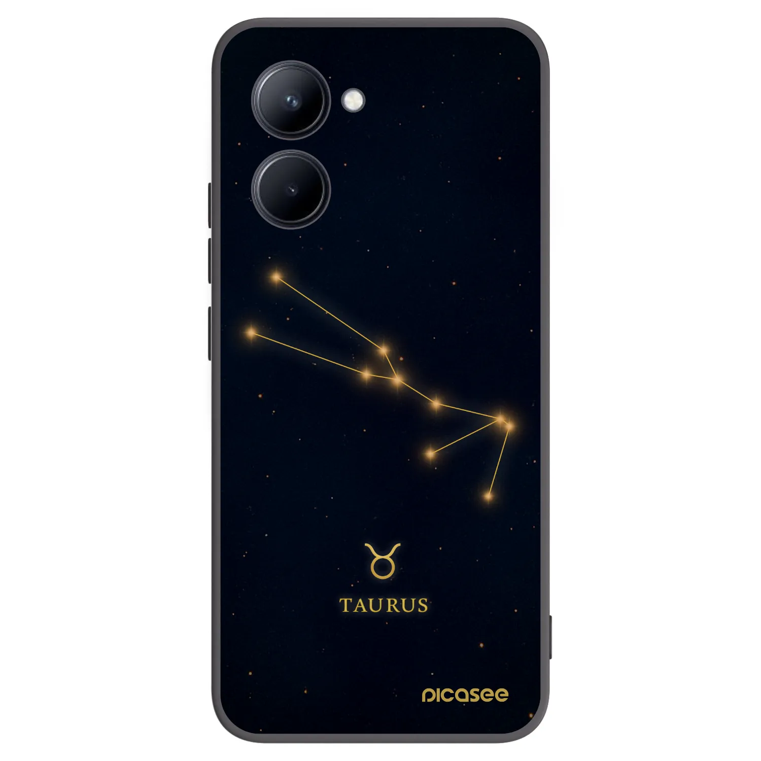 Picasee silikonowe czarne etui na Realme C33 (2023) - TAURUS