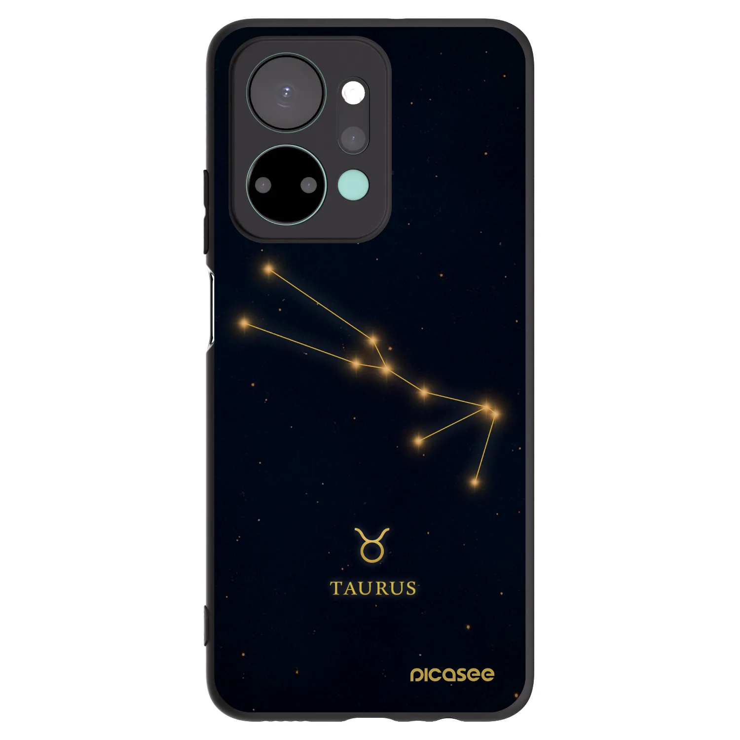 Picasee silikonowe czarne etui na Honor X7a - TAURUS