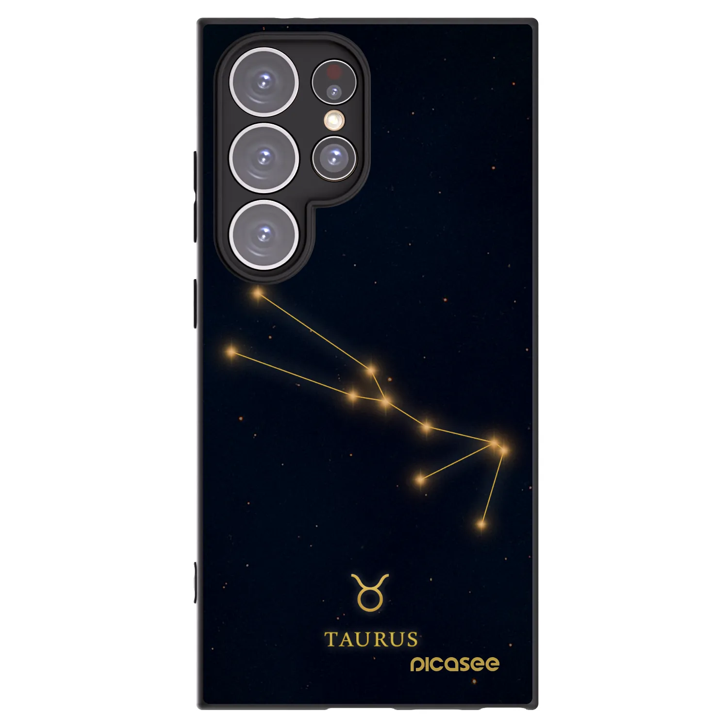Picasee silikonowe czarne etui na Samsung Galaxy S24 Ultra S928B 5G - TAURUS