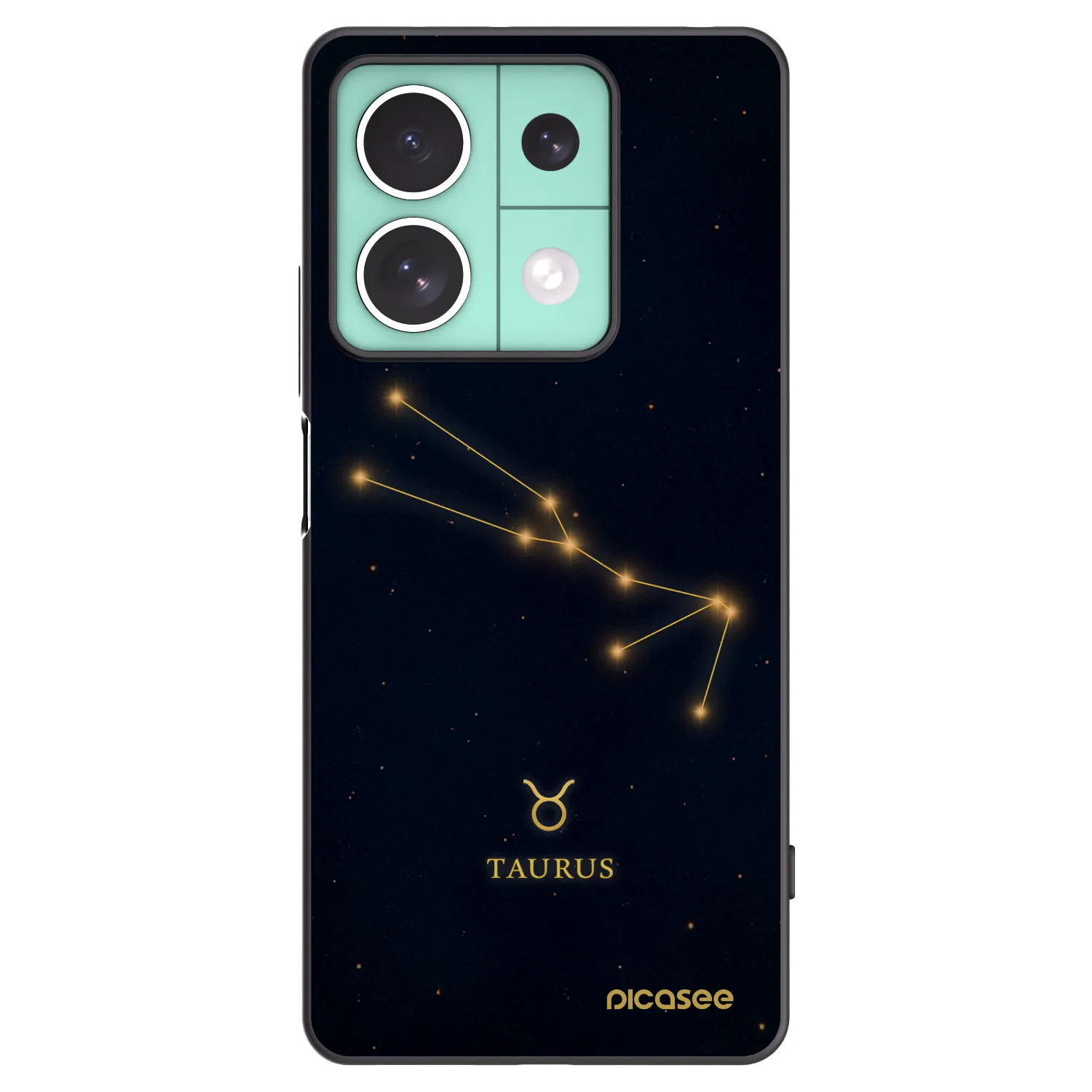 Picasee silikonowe czarne etui na Xiaomi Redmi Note 13 5G - TAURUS
