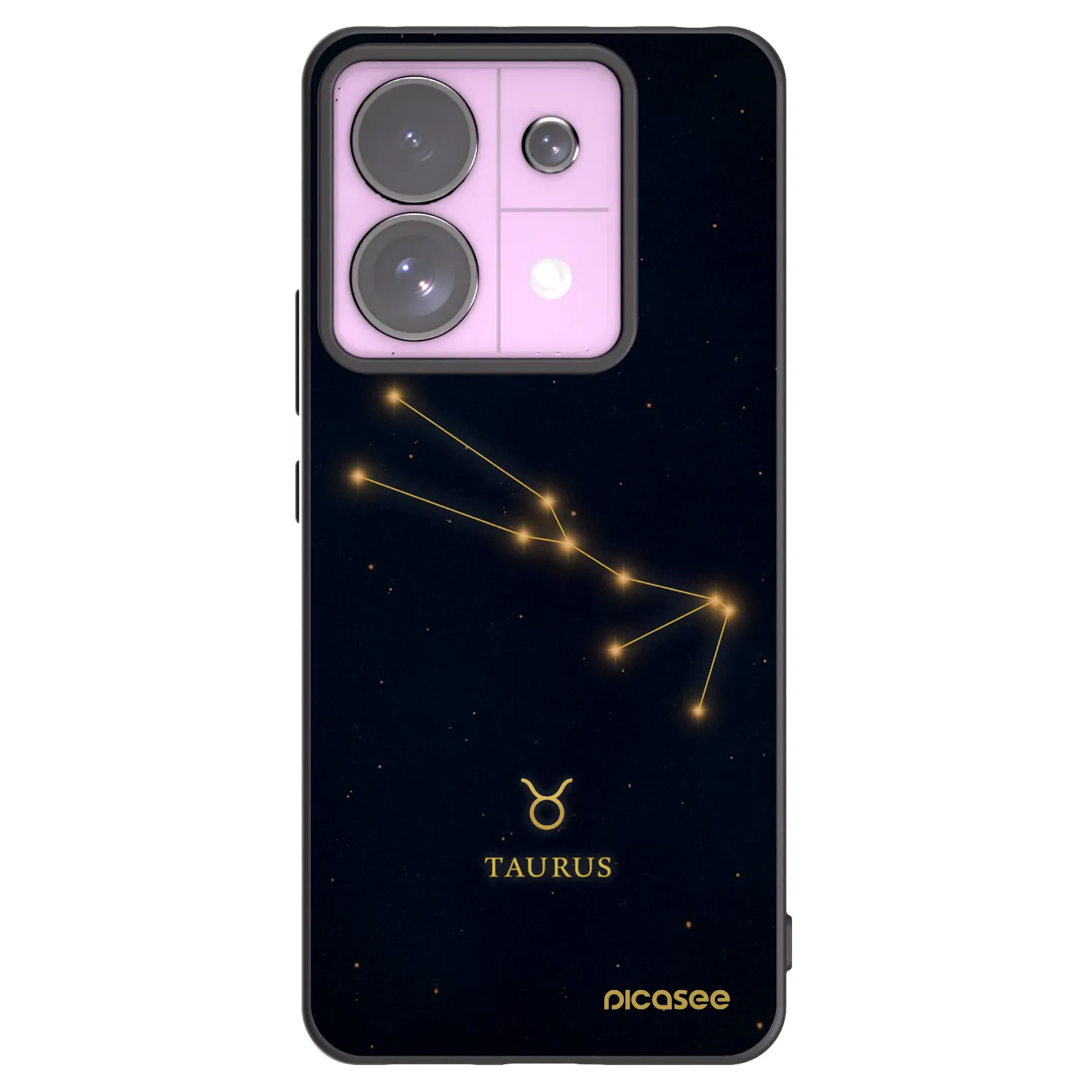 Picasee silikonowe czarne etui na Xiaomi Redmi Note 13 Pro 5G - TAURUS