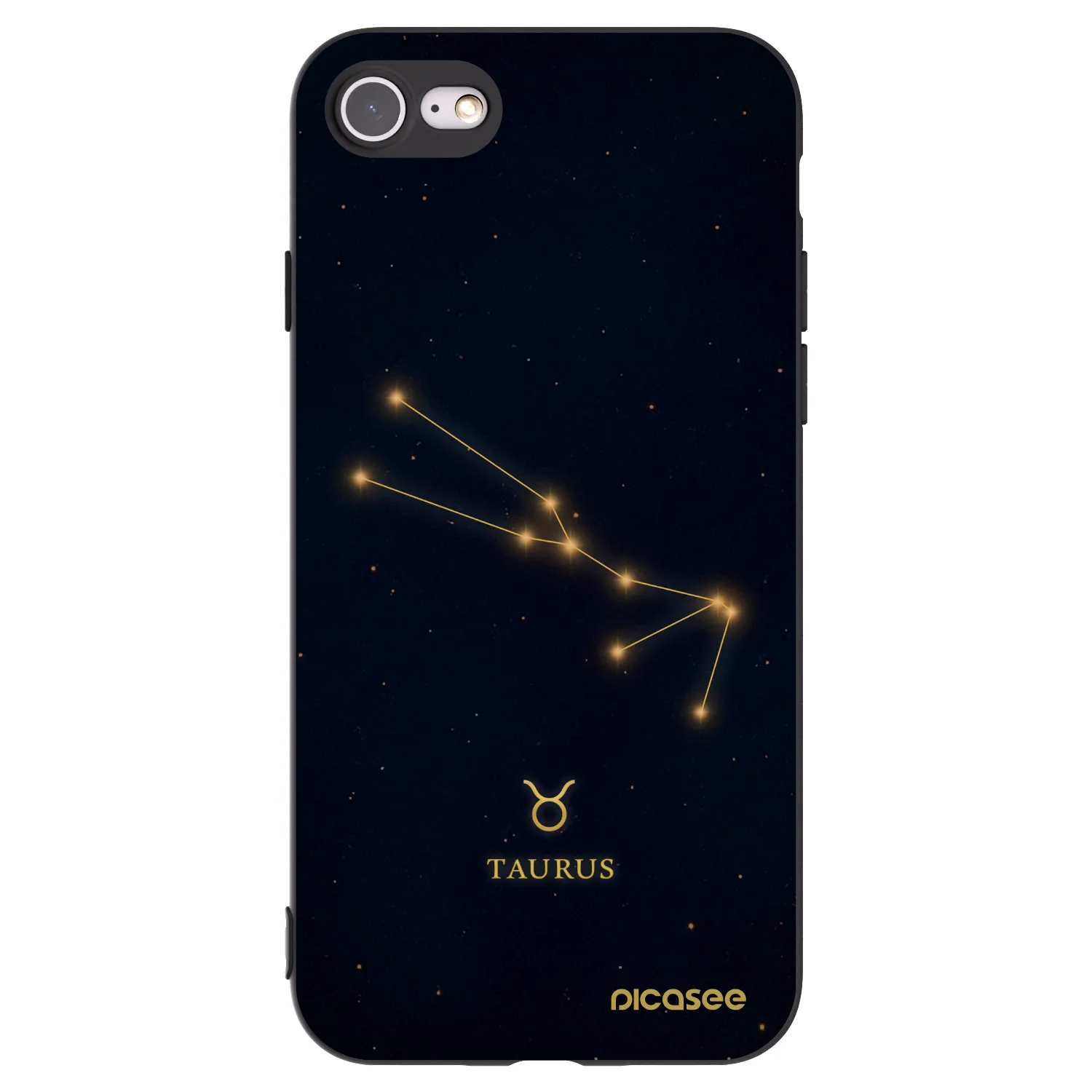 Picasee silikonowe czarne etui na Apple iPhone 8 - TAURUS