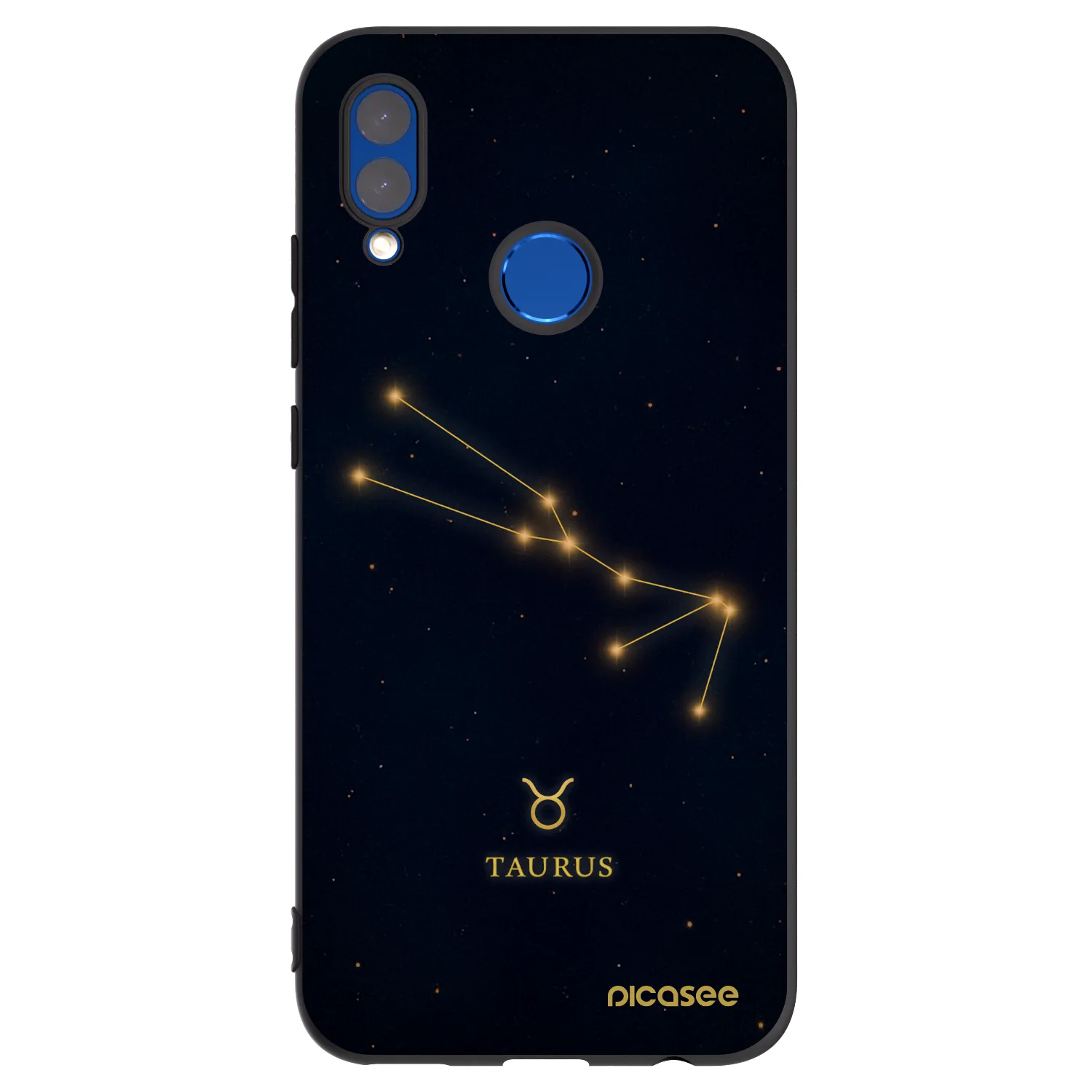 Picasee silikonowe czarne etui na Honor 10 Lite - TAURUS