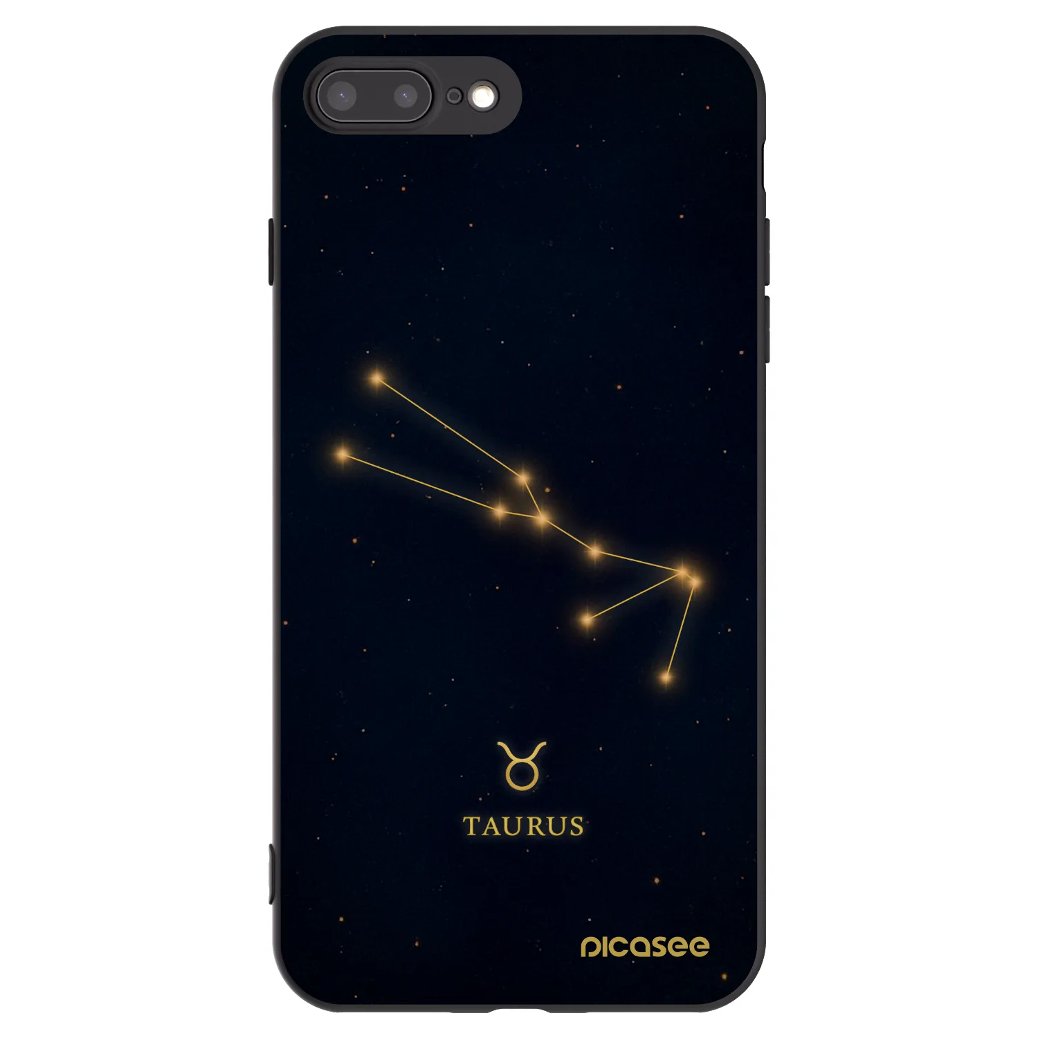 Picasee silikonowe czarne etui na Apple iPhone 8 Plus - TAURUS