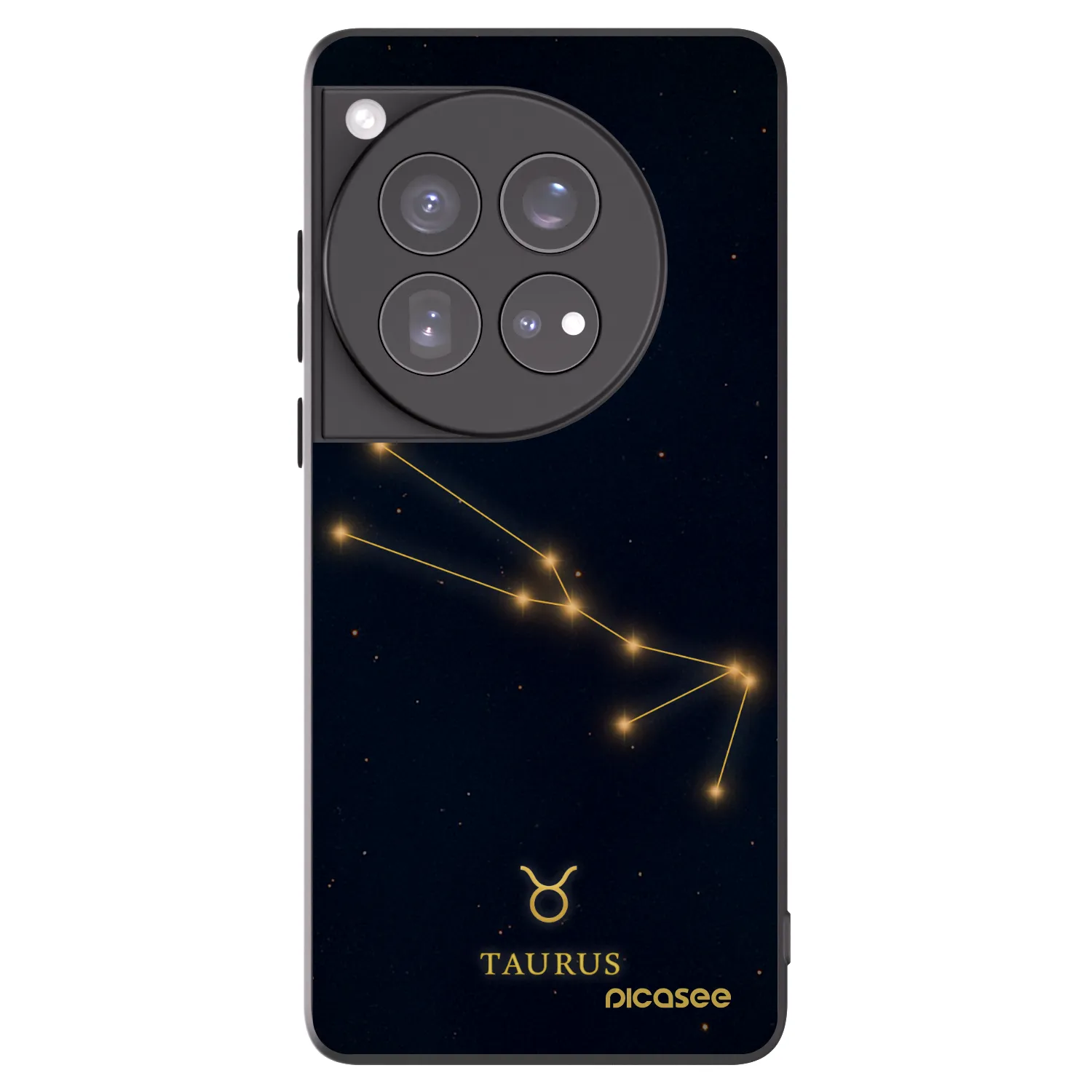 Picasee silikonowe czarne etui na OnePlus 12 5G - TAURUS