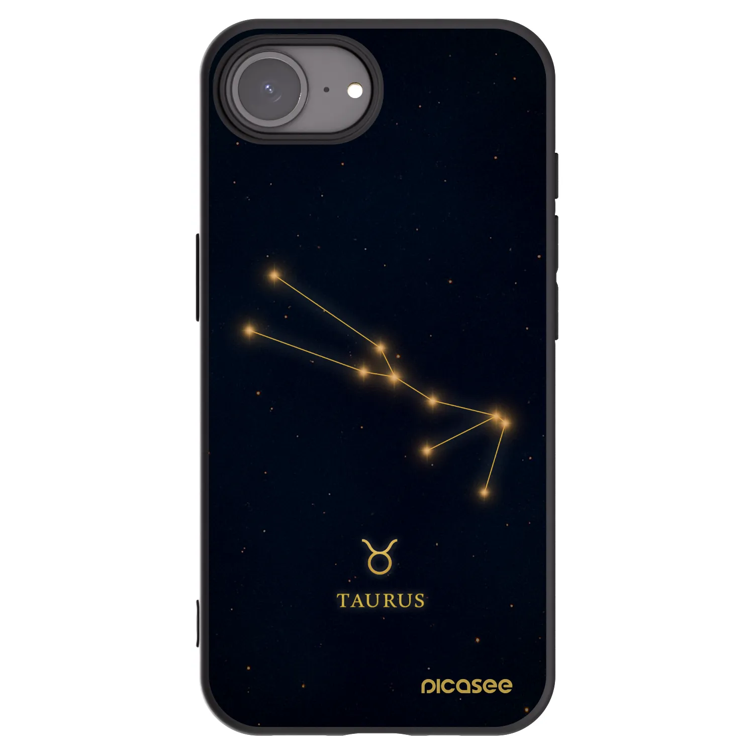 Picasee silikonowe czarne etui na Apple iPhone 16e - TAURUS