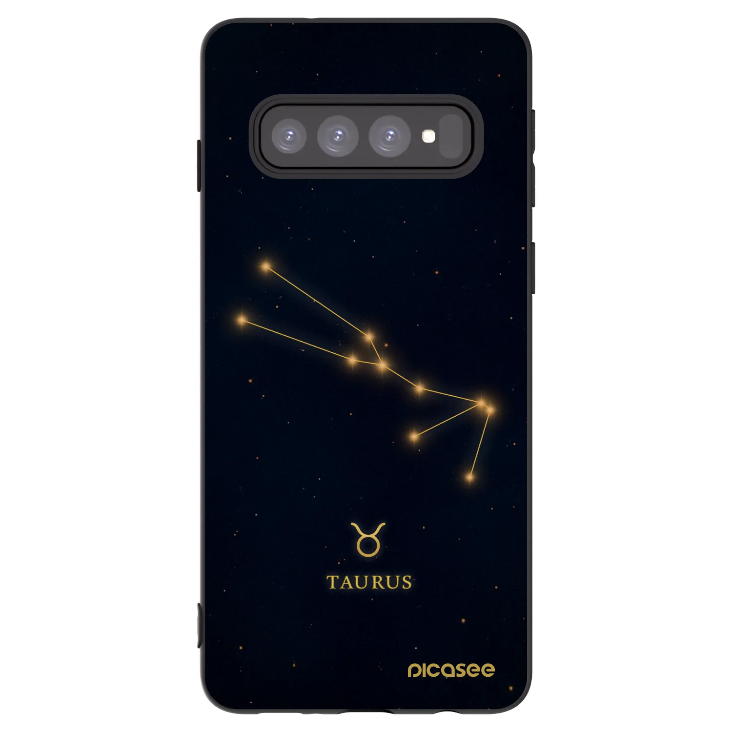Picasee silikonowe czarne etui na Samsung Galaxy S10 G973 - TAURUS
