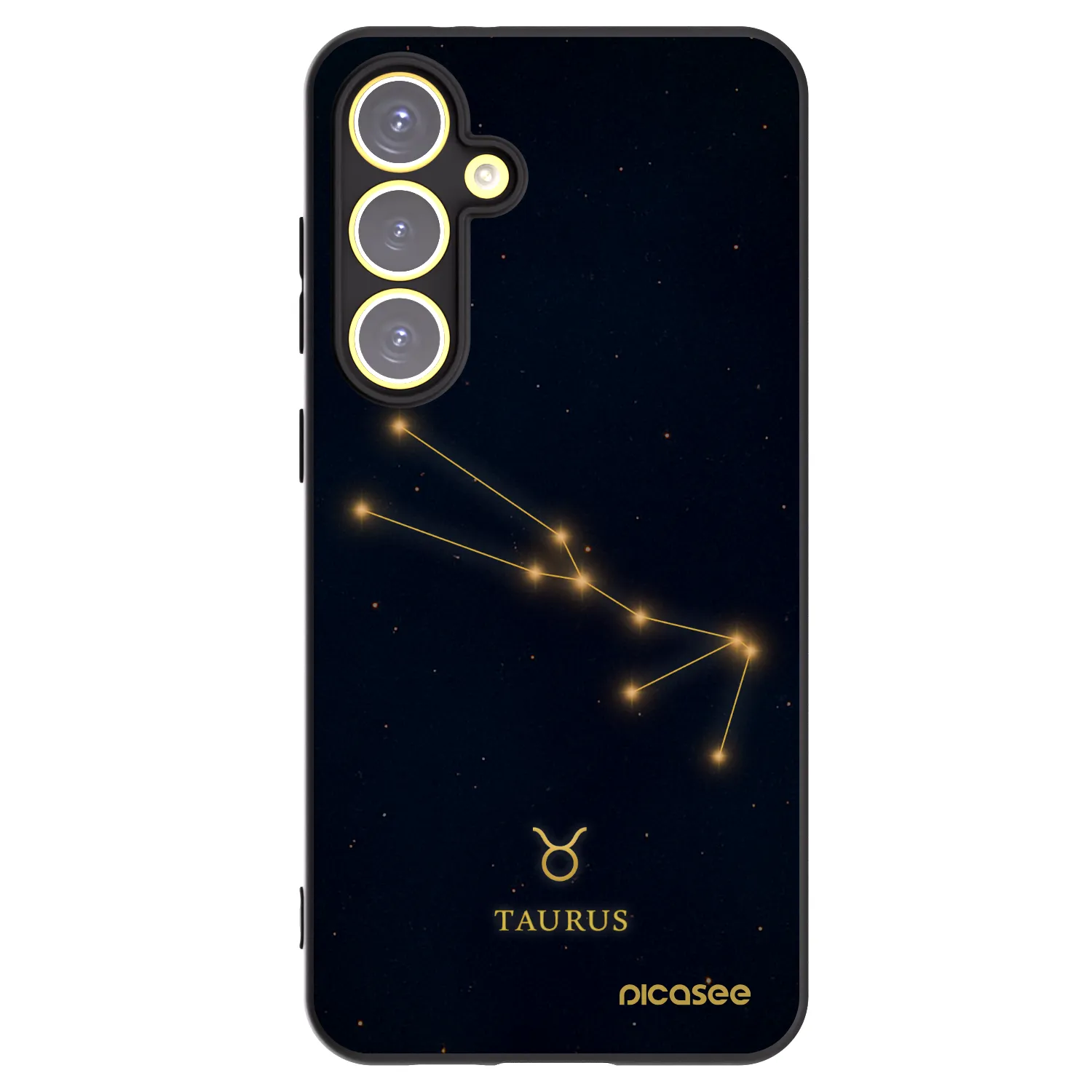 Picasee silikonowe czarne etui na Samsung Galaxy S24 FE S721B - TAURUS