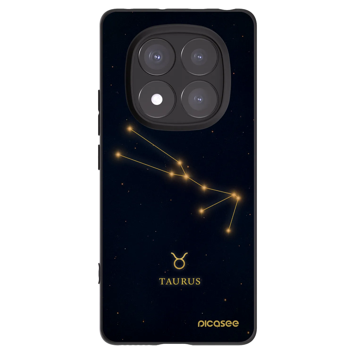 Picasee silikonowe czarne etui na Xiaomi Redmi Note 14 Pro 5G - TAURUS