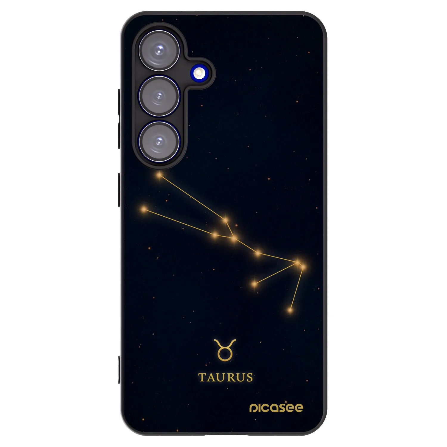 Picasee silikonowe czarne etui na Samsung Galaxy S25 5G - TAURUS