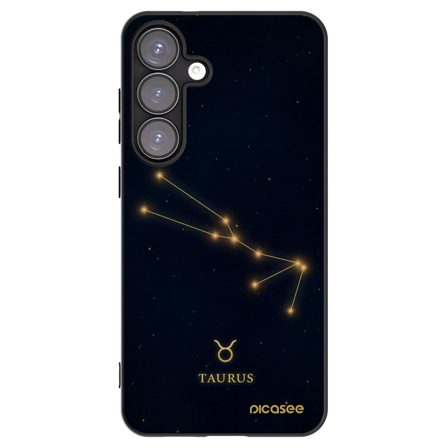 Picasee silikonowe czarne etui na Samsung Galaxy S25+ 5G - TAURUS