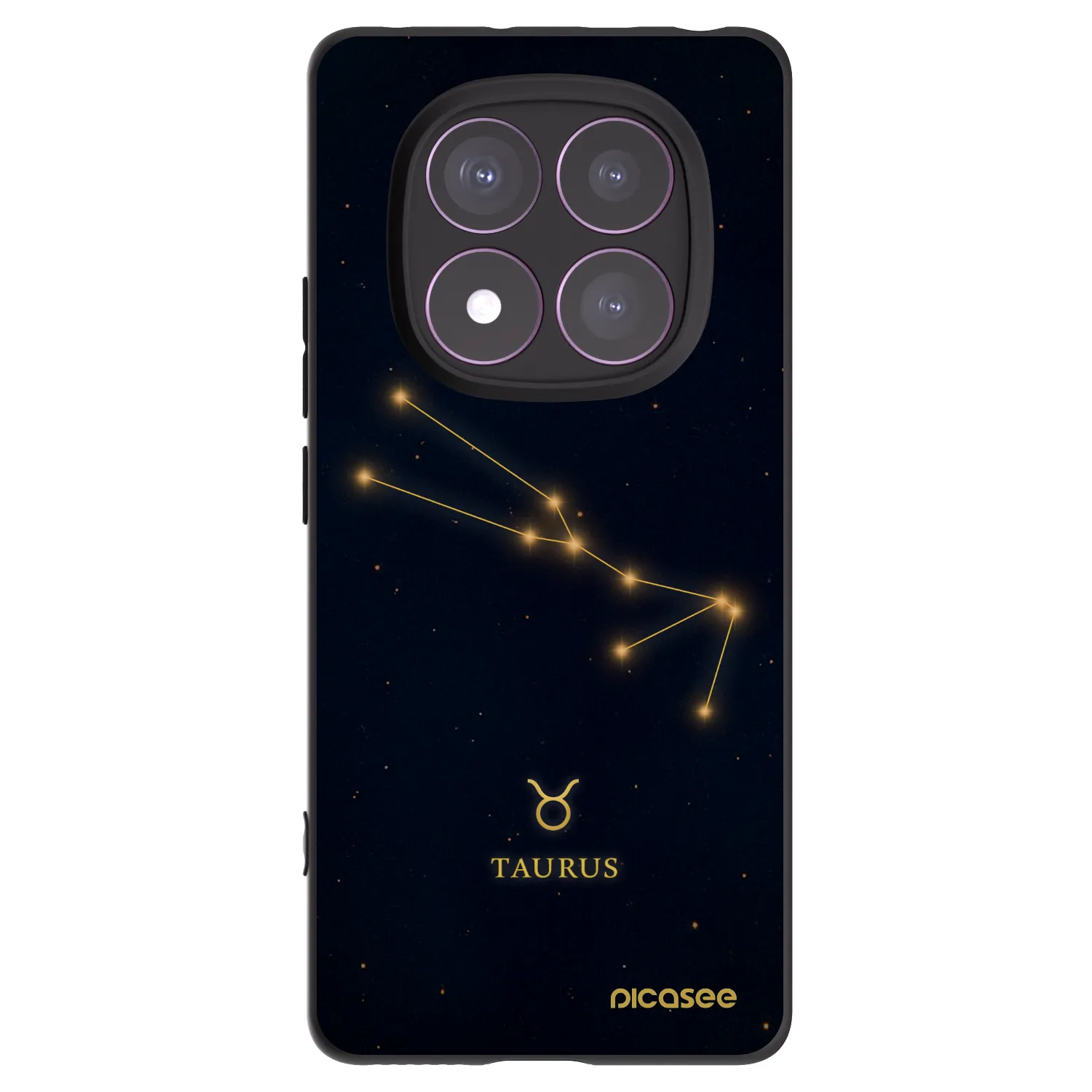 Picasee silikonowe czarne etui na Xiaomi Redmi Note 14 Pro 4G - TAURUS