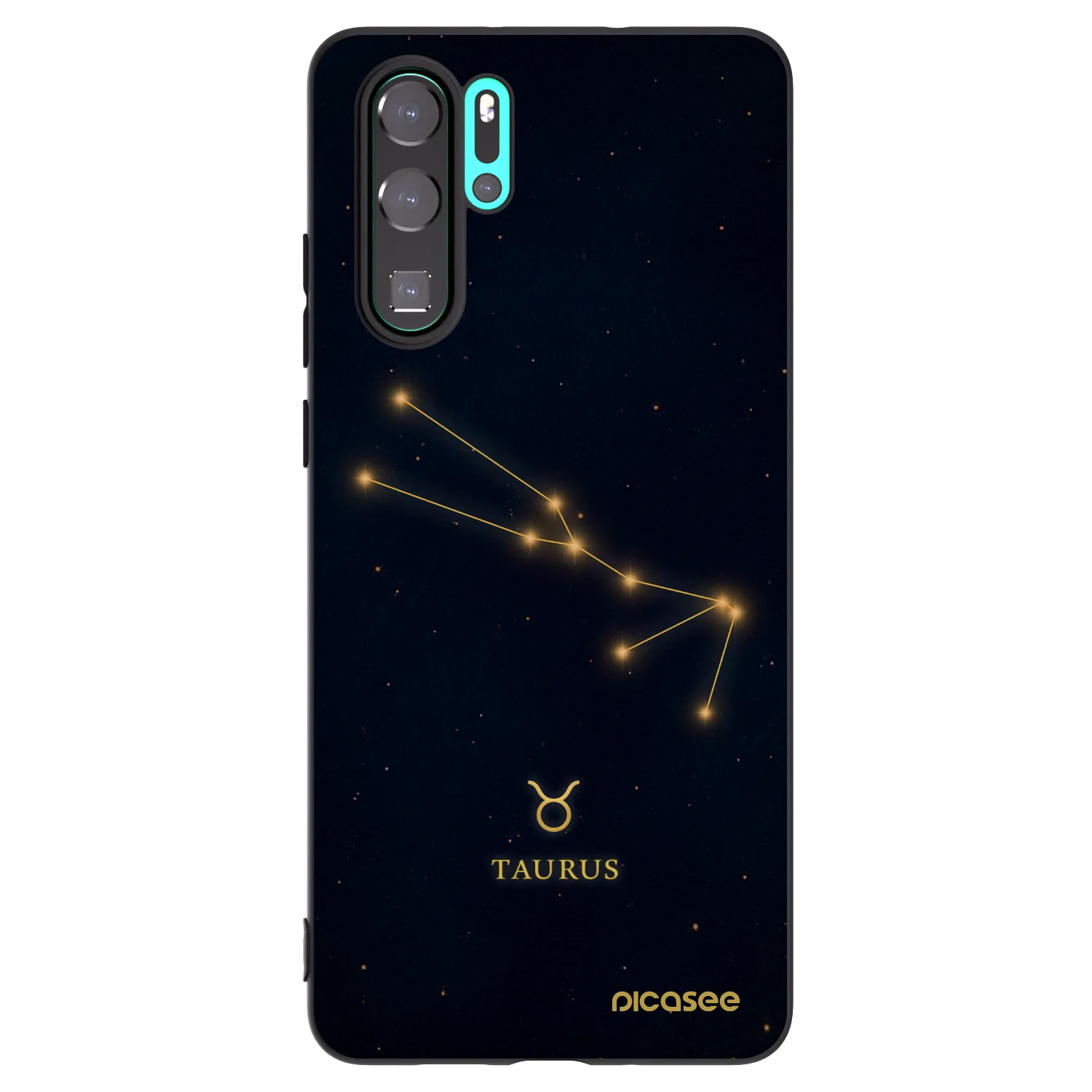 Picasee silikonowe czarne etui na Huawei P30 Pro - TAURUS
