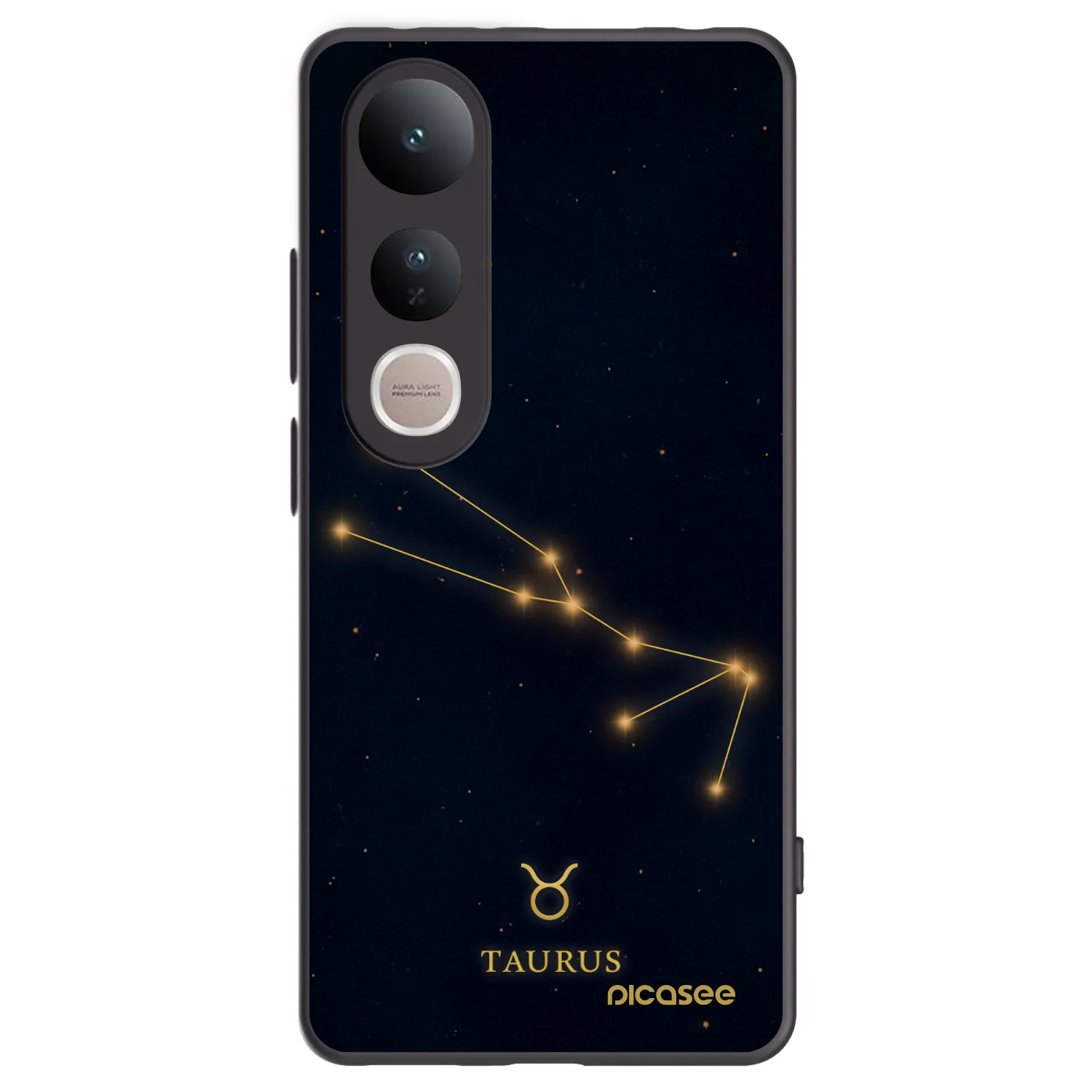 Picasee silikonowe czarne etui na Vivo V50 Lite 5G - TAURUS