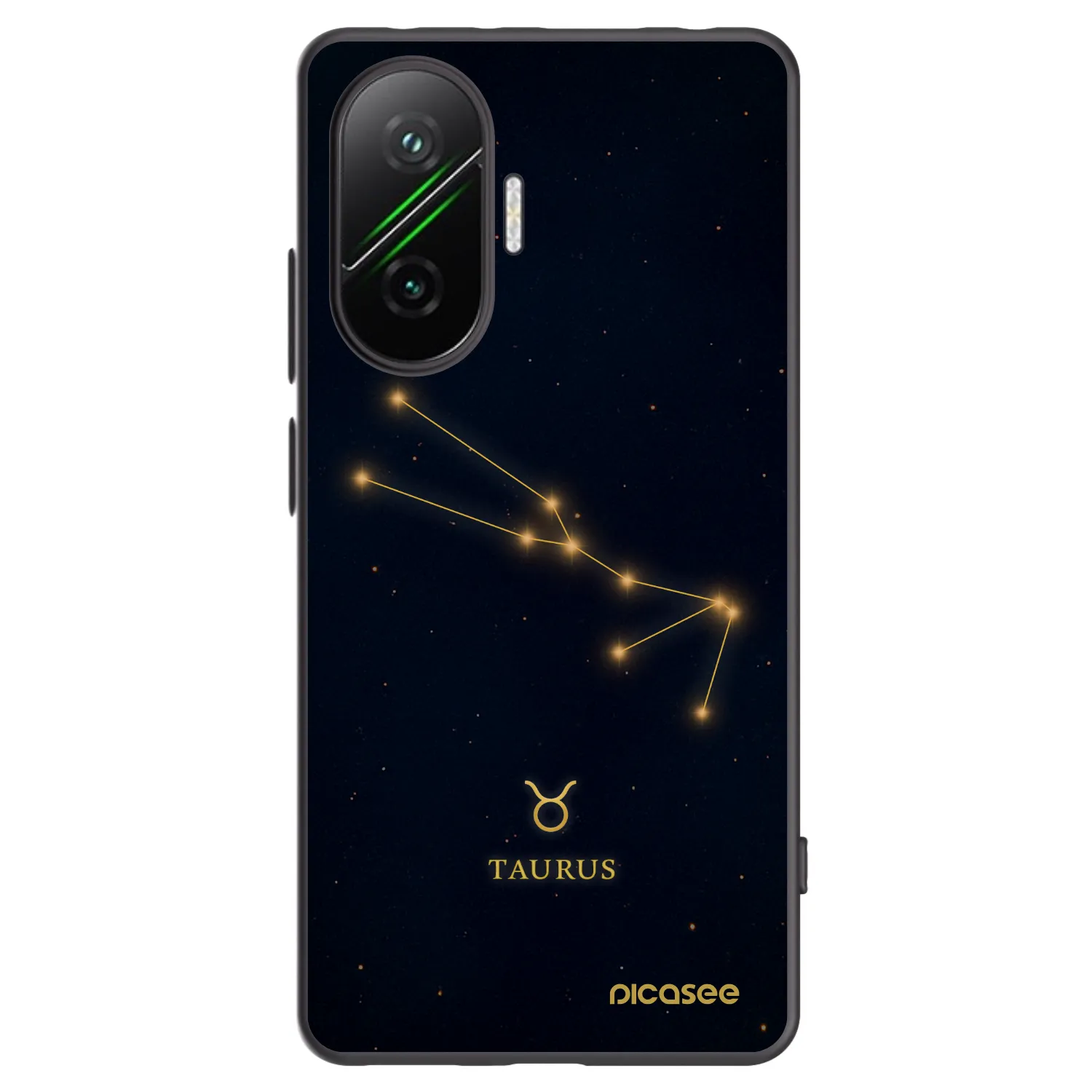 Picasee silikonowe czarne etui na Xiaomi Poco F7 5G - TAURUS