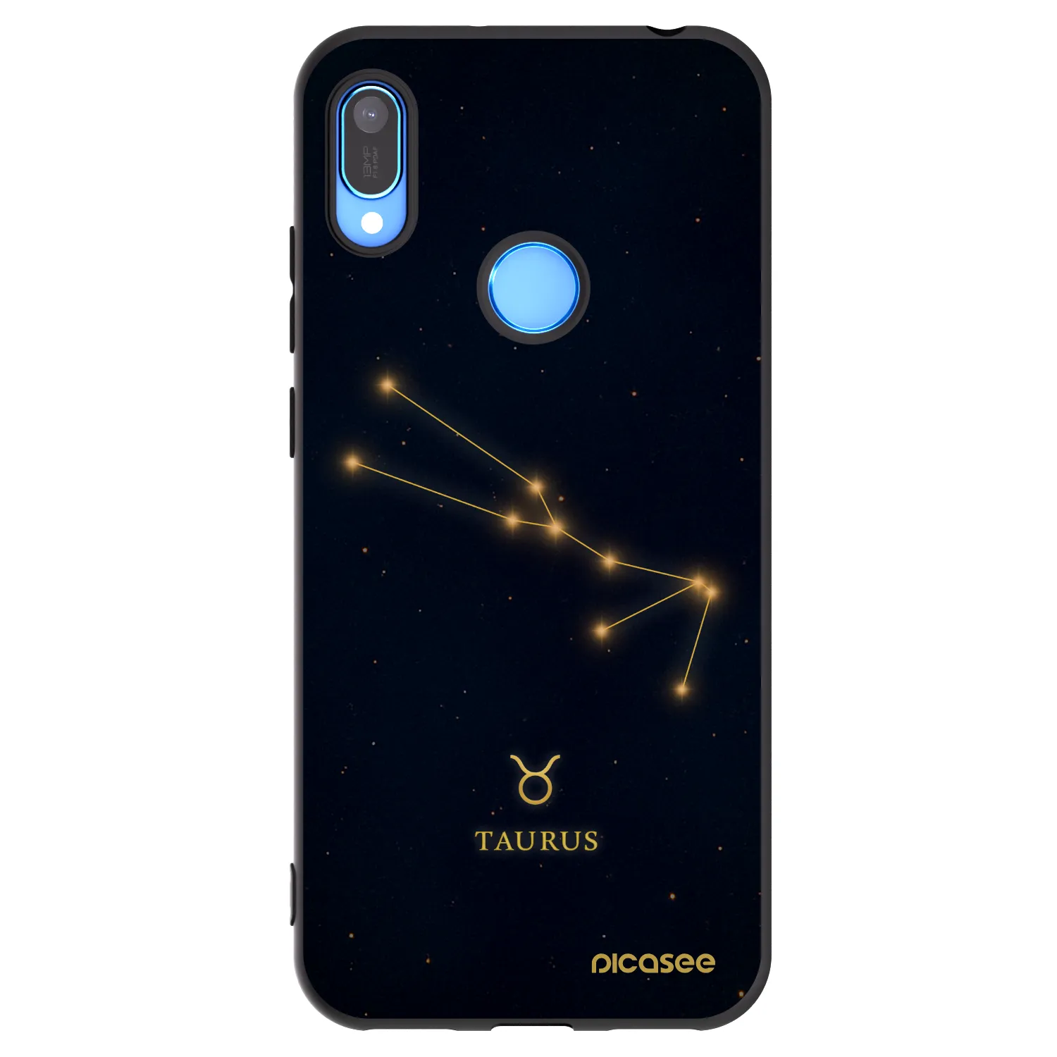Picasee silikonowe czarne etui na Huawei Y6 2019 - TAURUS