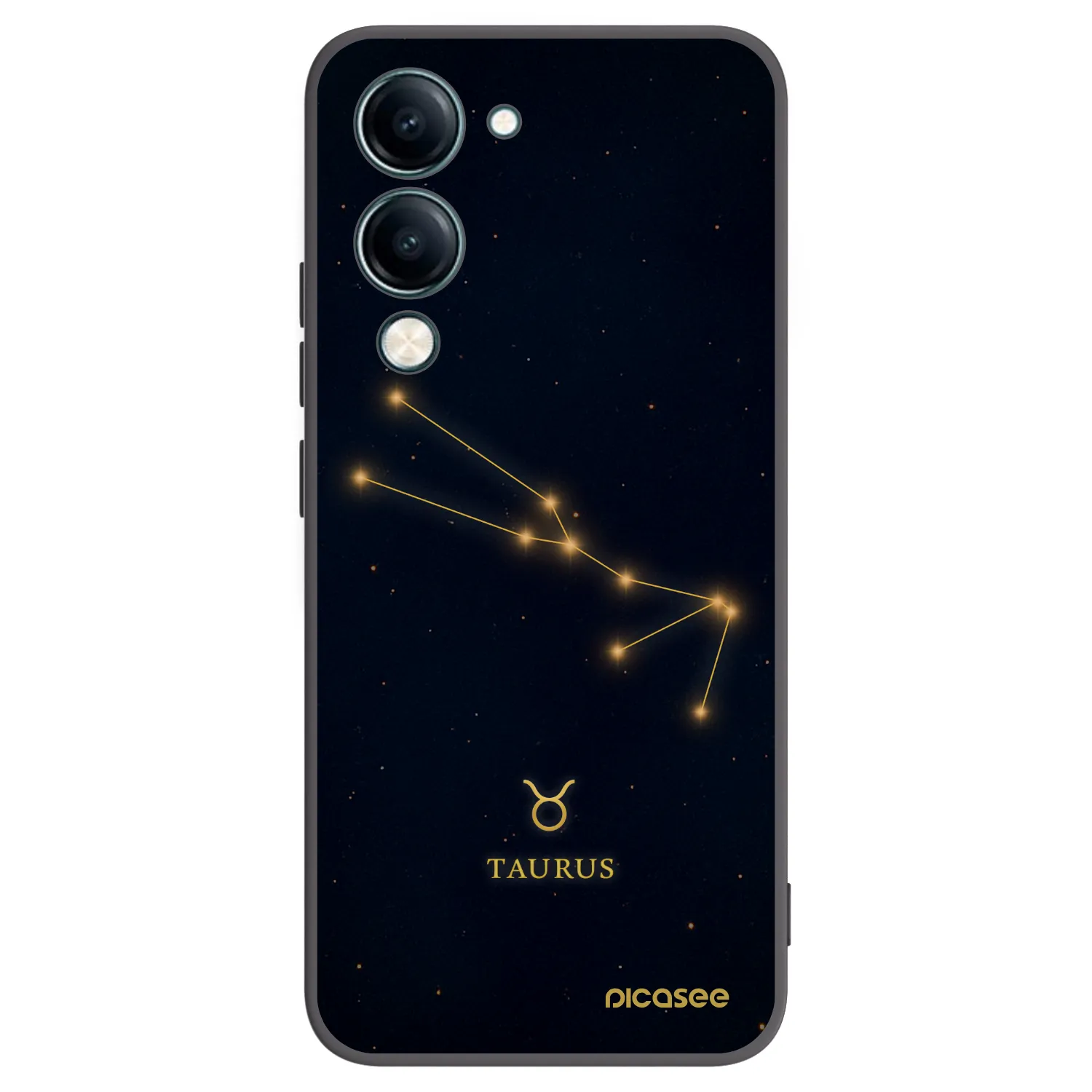 Picasee silikonowe czarne etui na Vivo Y29s 5G - TAURUS