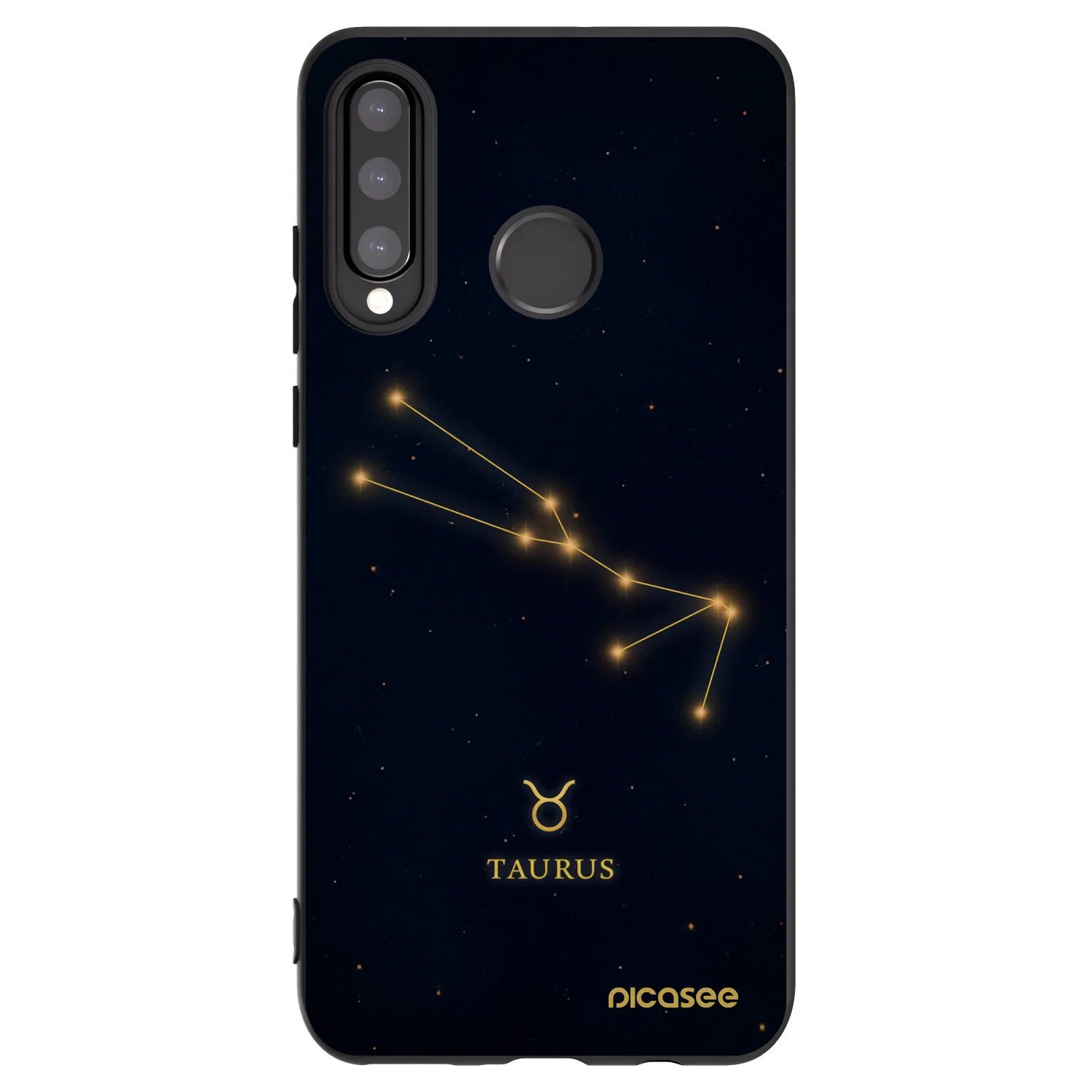 Picasee silikonowe czarne etui na Huawei P30 Lite - TAURUS
