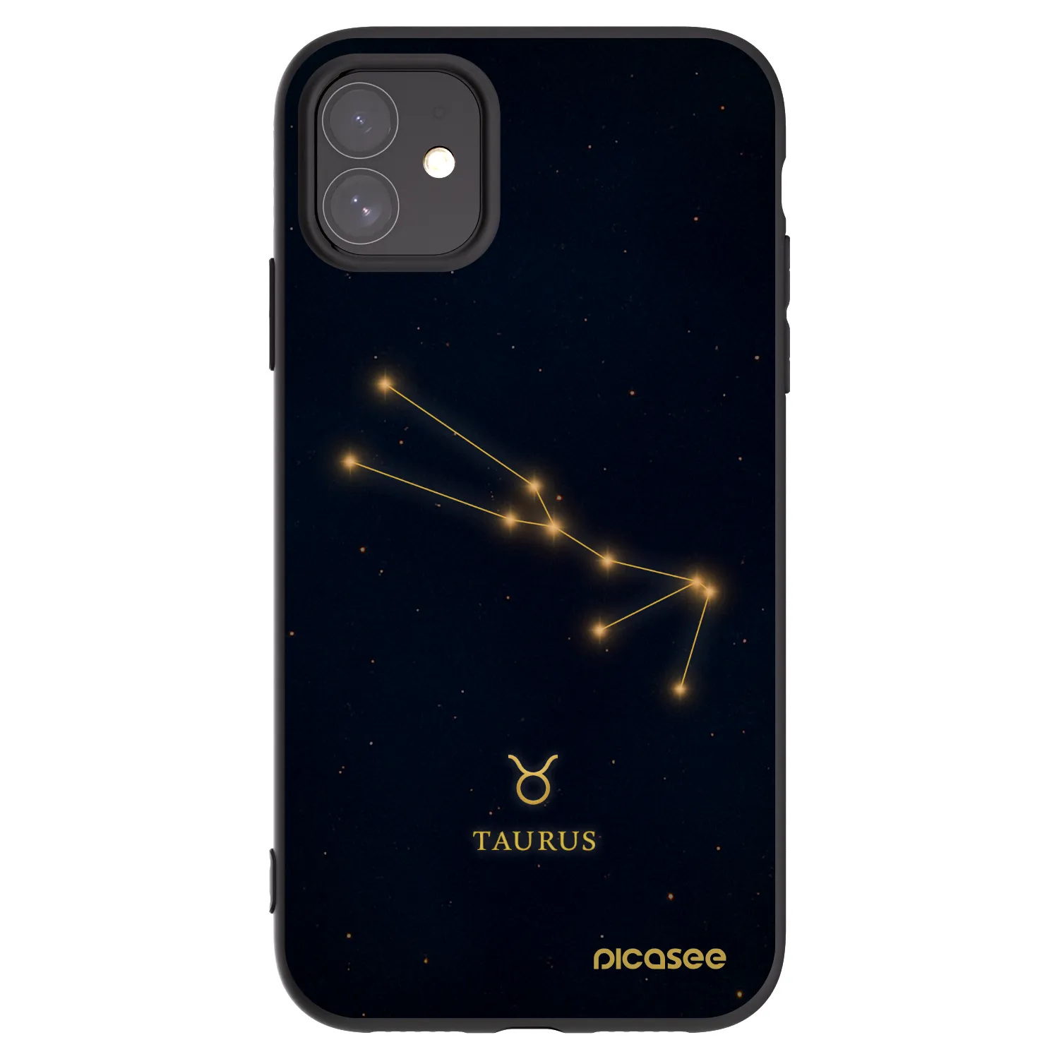 Picasee silikonowe czarne etui na Apple iPhone 11 - TAURUS