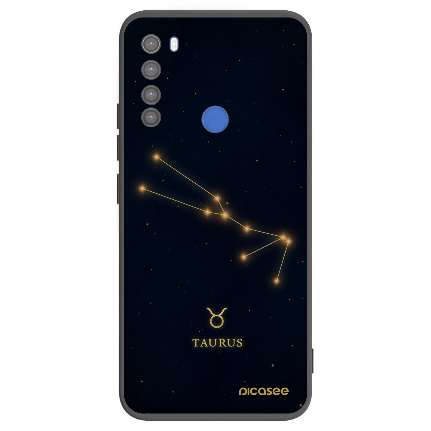 Picasee silikonowe czarne etui na Xiaomi Redmi Note 8T - TAURUS