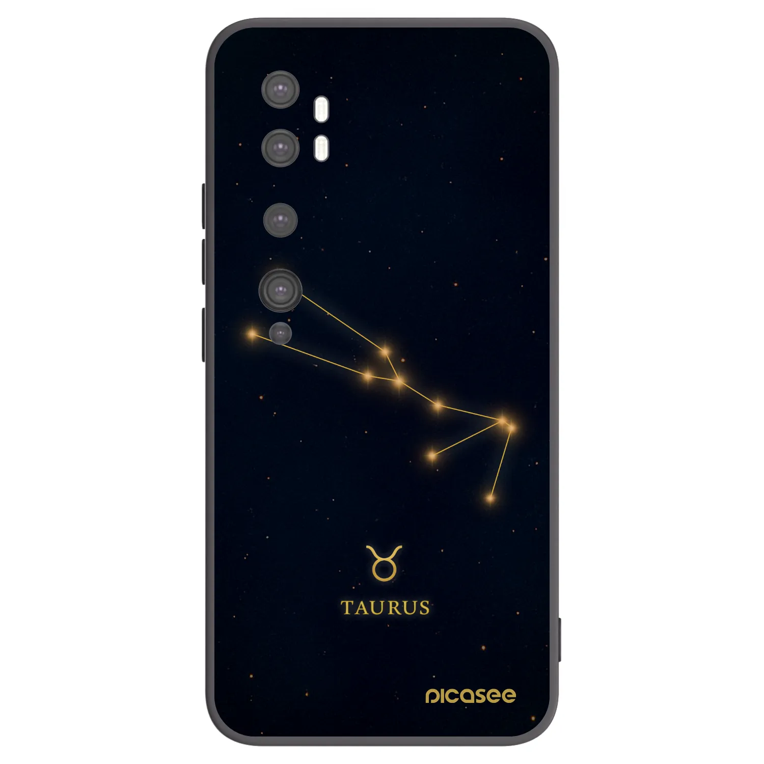 Picasee silikonowe czarne etui na Xiaomi Mi Note 10 (Pro) - TAURUS
