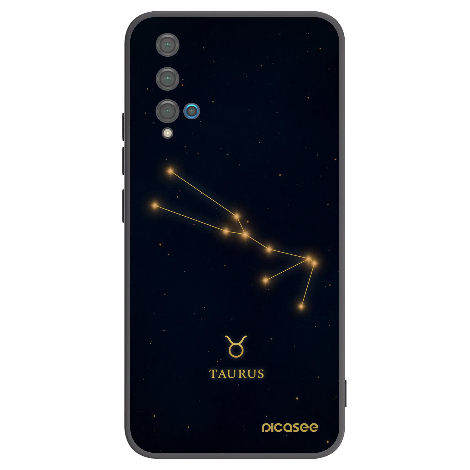 Picasee silikonowe czarne etui na Huawei Nova 5T - TAURUS