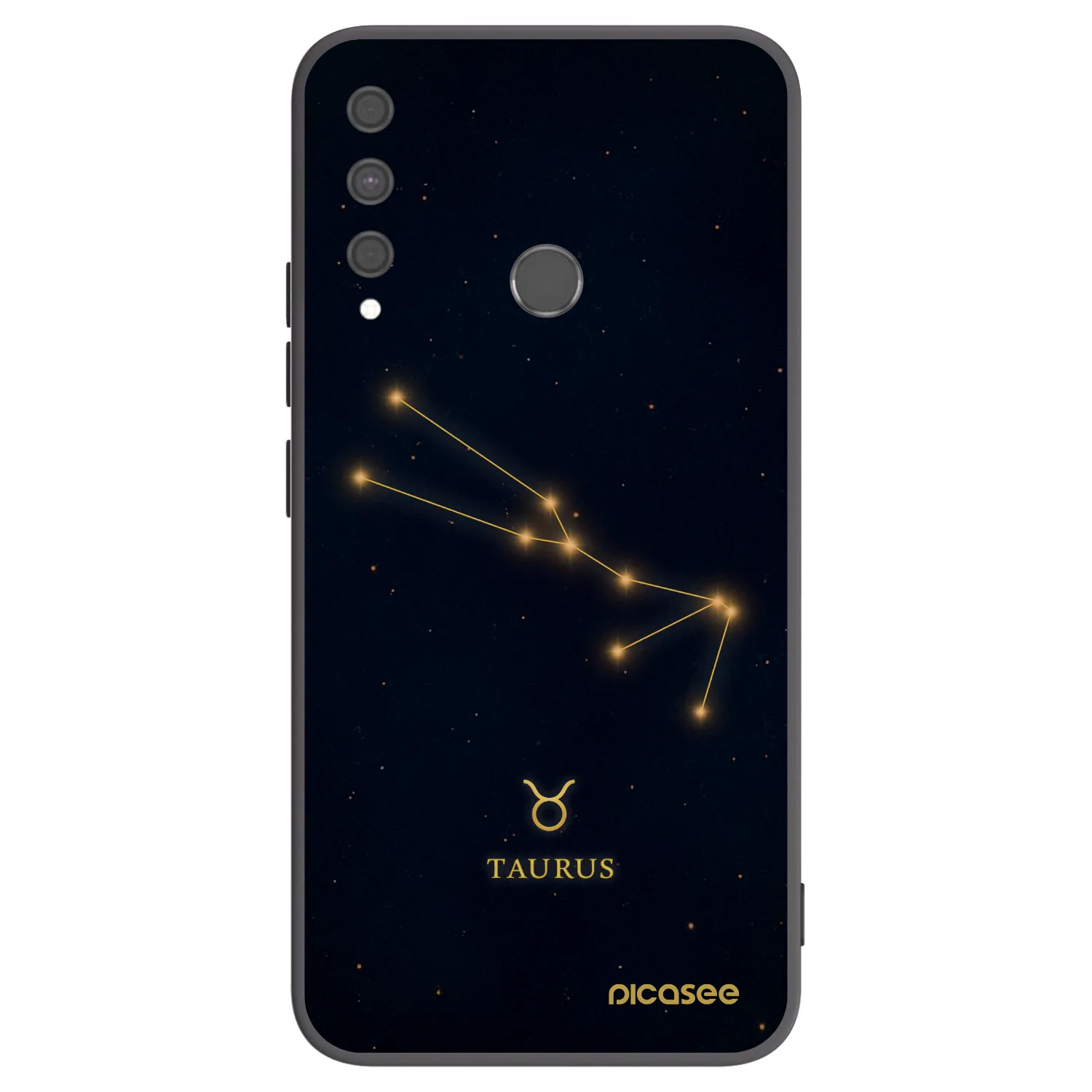 Picasee silikonowe czarne etui na Huawei P40 Lite E - TAURUS
