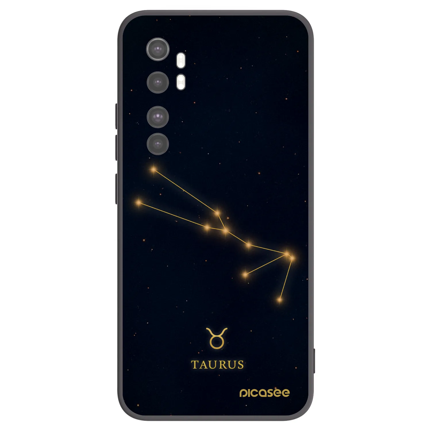 Picasee silikonowe czarne etui na Xiaomi Mi Note 10 Lite - TAURUS