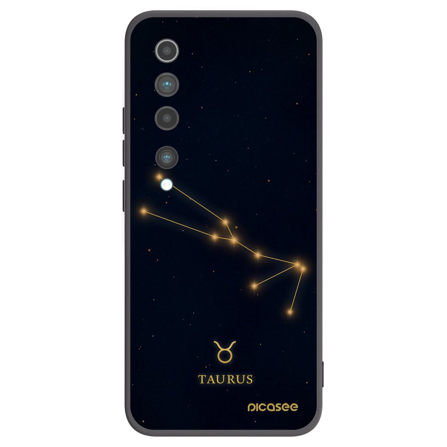 Picasee silikonowe czarne etui na Xiaomi Mi 10 - TAURUS