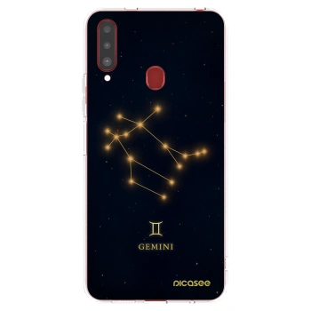 Picasee silikonowe przeźroczyste etui na Samsung Galaxy A20s - GEMINI