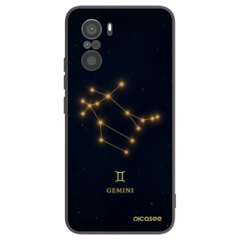 Picasee silikonowe czarne etui na Xiaomi Poco F3 - GEMINI