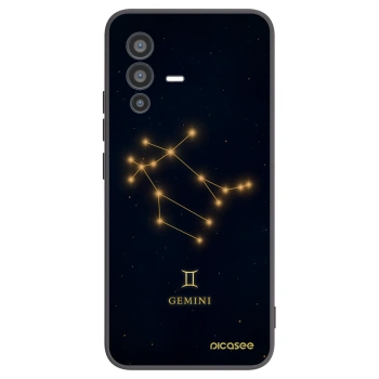 Picasee silikonowe czarne etui na Vivo V23 5G - GEMINI