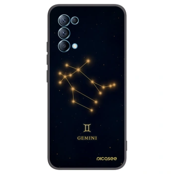 Picasee silikonowe czarne etui na OPPO Reno 5 5G - GEMINI