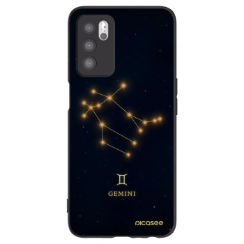 Picasee silikonowe czarne etui na OPPO A16s - GEMINI