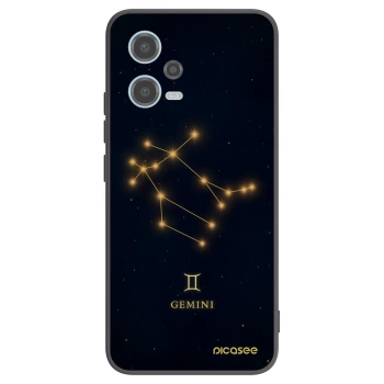Picasee silikonowe czarne etui na Xiaomi Redmi Note 12 5G - GEMINI