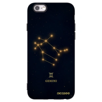 Picasee silikonowe czarne etui na Apple iPhone 6/6S - GEMINI