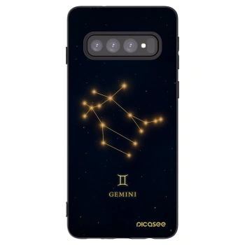 Picasee silikonowe czarne etui na Samsung Galaxy S10 G973 - GEMINI