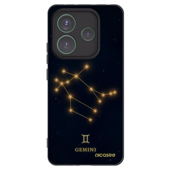 Picasee silikonowe czarne etui na Xiaomi Redmi Note 14 5G - GEMINI